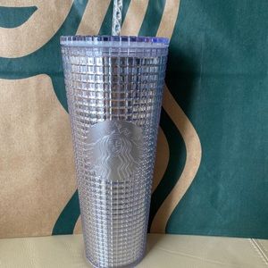 Starbucks Grid Silver Tumbler-Holiday